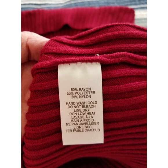 Lulus Perfect Timing Ribbed Off Shoulder Sweater Top Ribbed Burgundy Size M - Picture 5 of 5